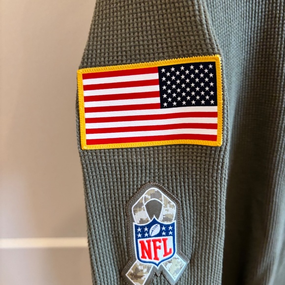 Men's Size M Nike Olive New England Patriots Salute To Service Long Slee… - Picture 3 of 14